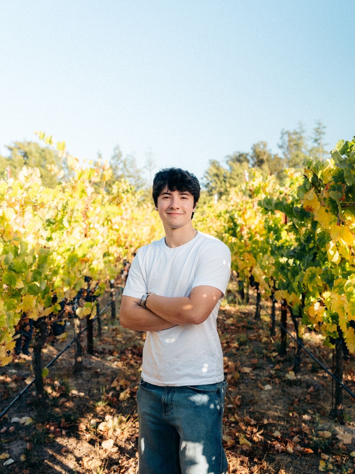 Jonah Kunis in a vineyard, portrait 4 of 4